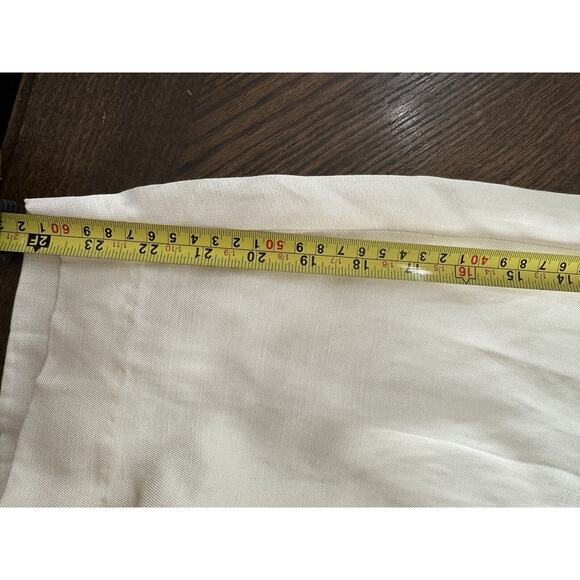 Express Womens 6S Pants Cream Ankle High Rise Paperbag Waist Linen Blend - Picture 9 of 10